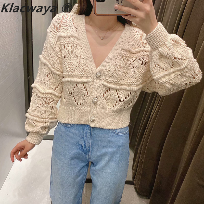 Knitted Cardigan Women Vintage Sweater Cute Cropped V Neck Pearl Buttons Long Sleeve Hollow Out Truien Strickjacke Damen Knit 210521, Beige
Knitted Cardigan Women Vintage Sweater Cute Cropped V Neck Pearl Buttons Long Sleeve Hollow Out Truien Strickjacke Damen Knit 210521, Beige