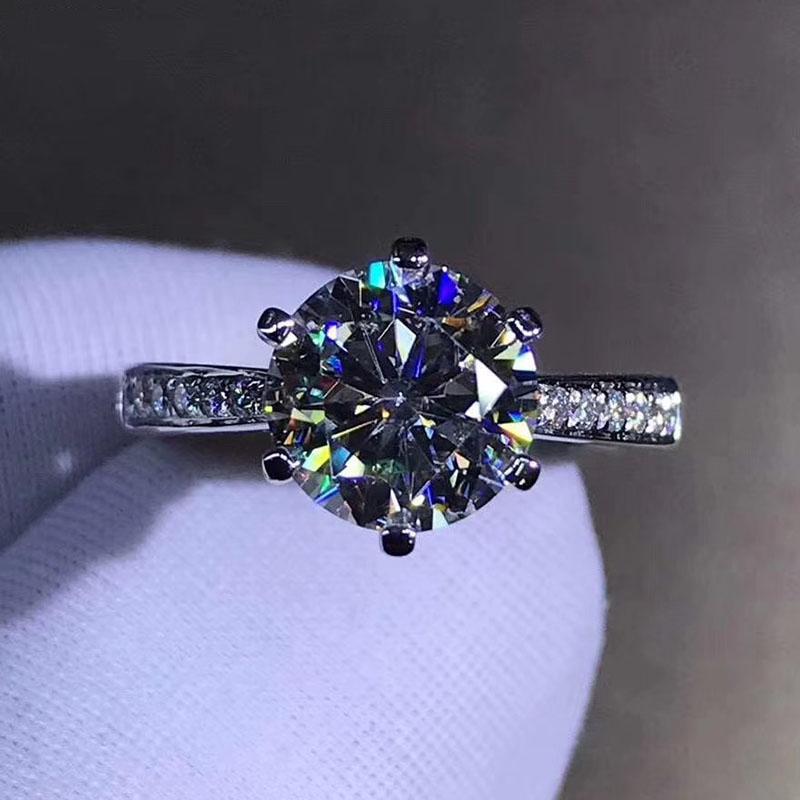 Cluster Rings 18K White Gold Ring For Engagement 1ct 2ct 3ct Moissanite Diamond Anniversary Gift Test Positive High Quality, Golden;silver
Cluster Rings 18K White Gold Ring For Engagement 1ct 2ct 3ct Moissanite Diamond Anniversary Gift Test Positive High Quality, Golden;silver