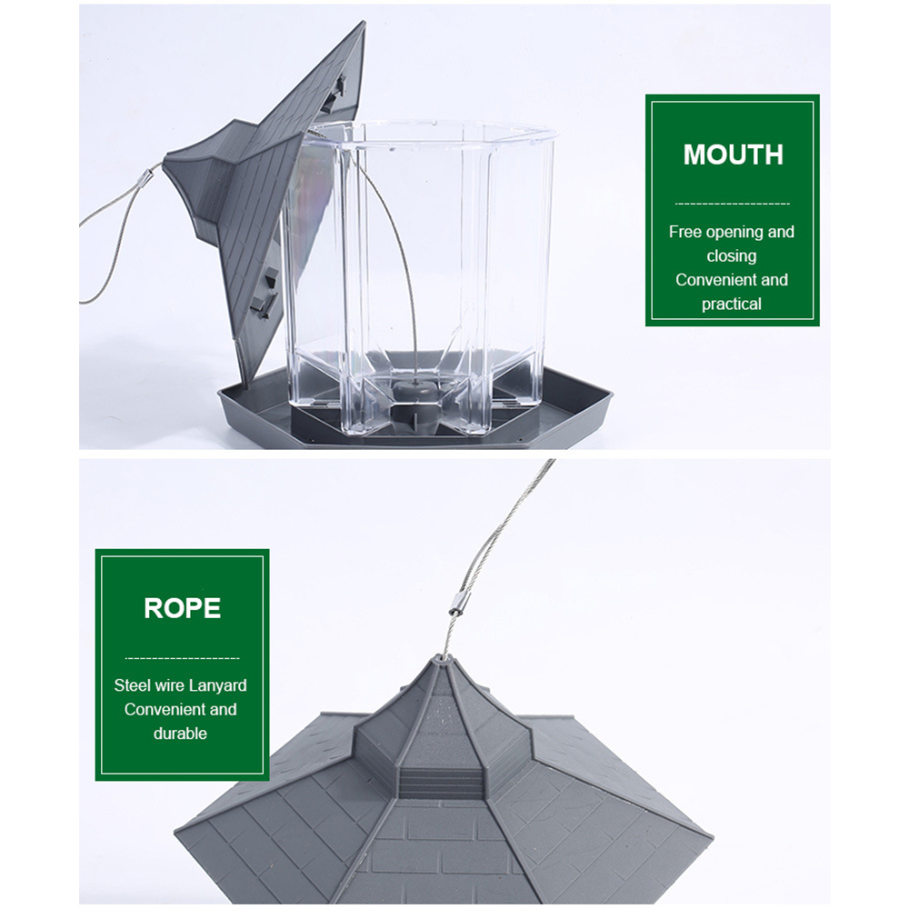 Hanging Wild Bird Feeder Outdoor Bird Feeders Food Container Gazebo Bird Feeder For Garden Yard Decoration And Kids