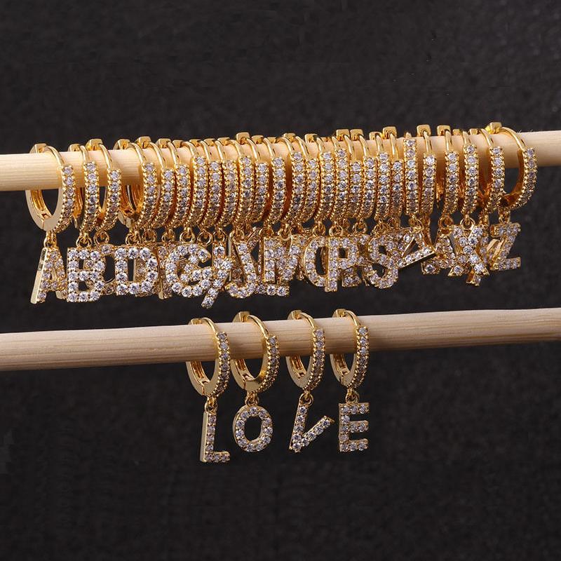Hoop & Huggie Simple Design A-Z Letter Alphabet Pendant Earrings For Women Fashion Geometric CZ Zircon Copper Cartilage Jewelry
Hoop & Huggie Simple Design A-Z Letter Alphabet Pendant Earrings For Women Fashion Geometric CZ Zircon Copper Cartilage Jewelry