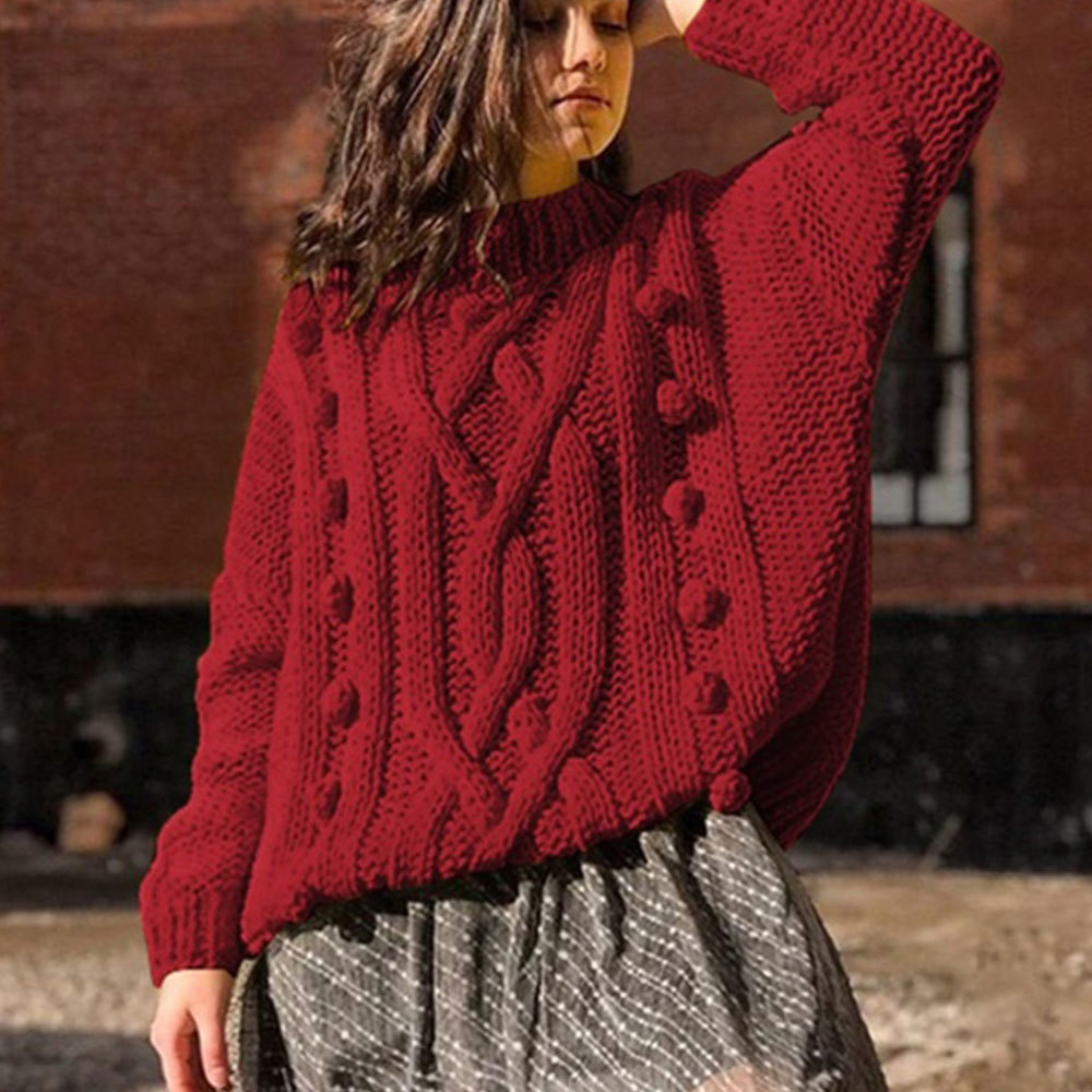 Women Oversized Sweater Winter Warm Thick Turtleneck Vintage Solid Harajuku Knitted Tops Casual Pullovers 210428