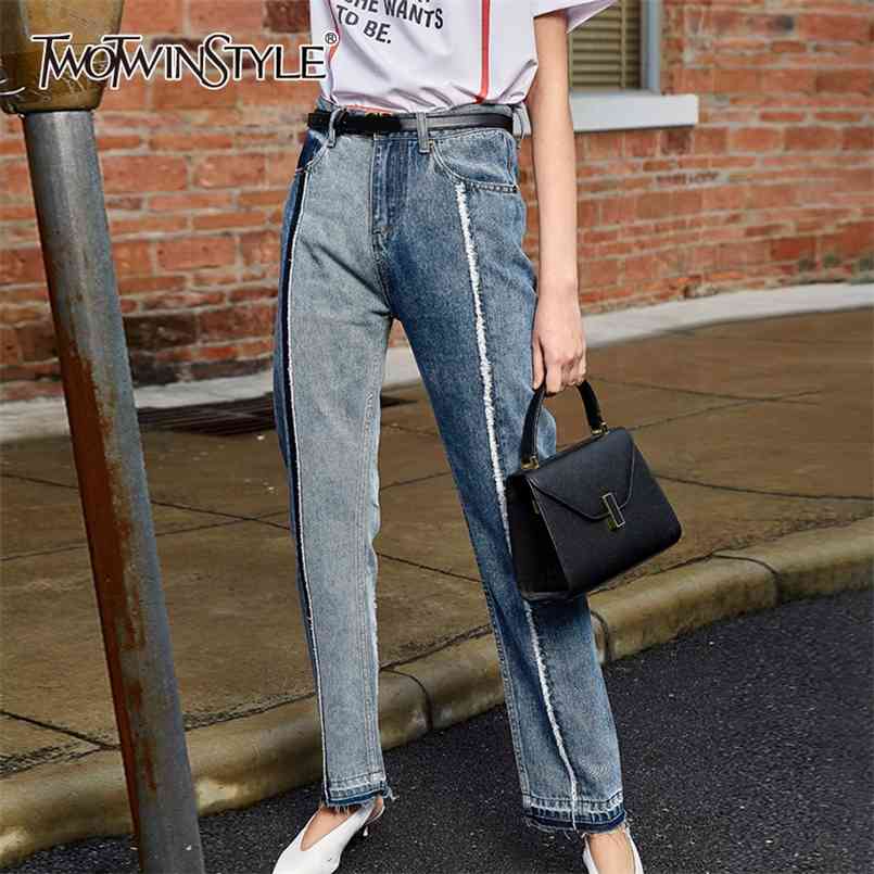 Vintage Patchwork Women Jeans High Waist Hit Color Tassel Straight Denim Pants For Female Fashion Clothing 210521, Blue
Vintage Patchwork Women Jeans High Waist Hit Color Tassel Straight Denim Pants For Female Fashion Clothing 210521, Blue