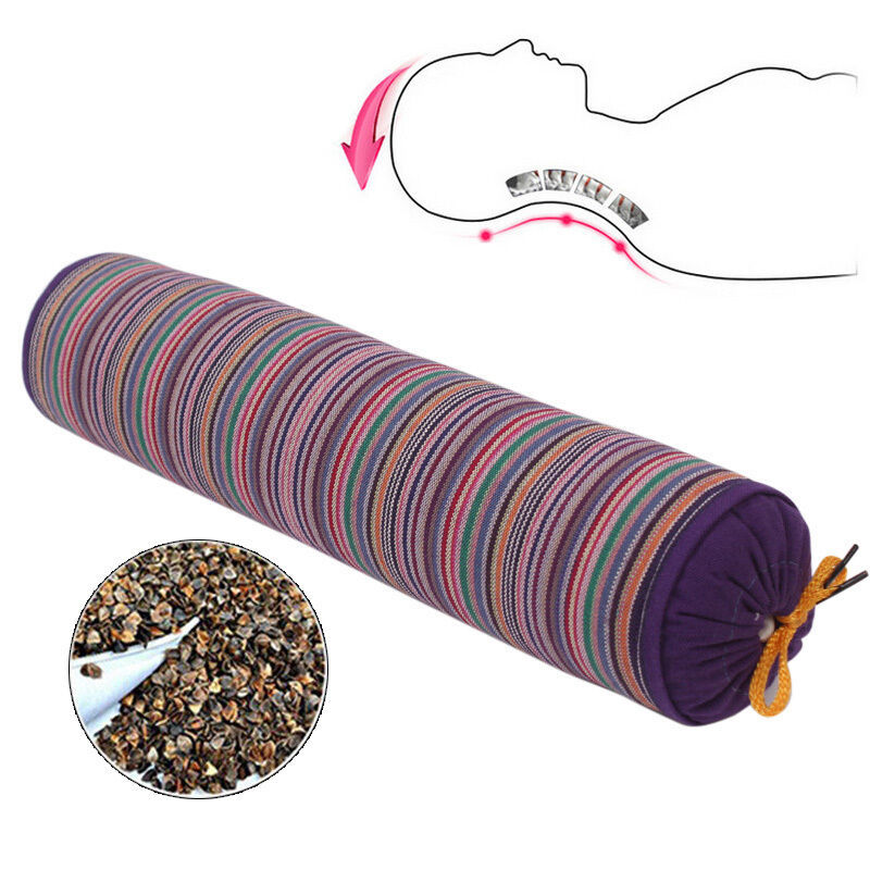 Stripe Yoga Cervical Pillow Old Coarse Cloth Buckwheat Health Care Stick Cervical Physiotherapy Neck Pillows