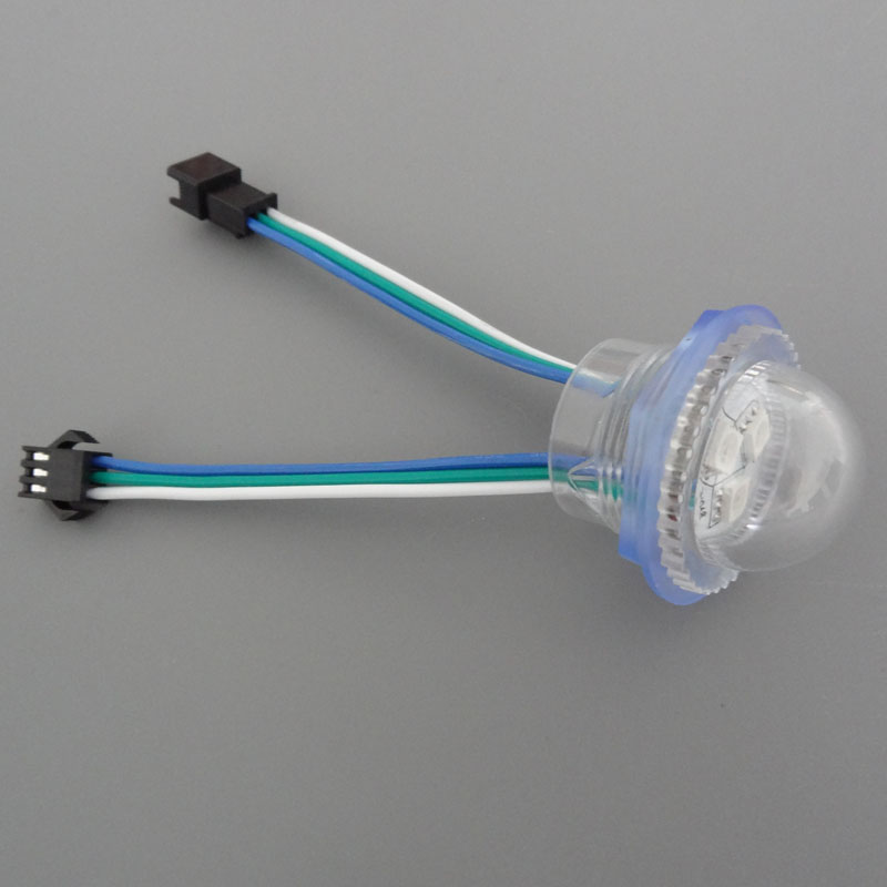 50pcs/lot DC12V WS2811 26mm diameter transparent cover LED Module Exposed Point Light 3 leds 5050 SMD RGB Chips 3led pixel waterproof IP68 free ship 2