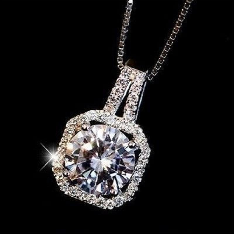 Nwe Luxury Necklace For Women Glow Geometric Square Natural Crystal Zircon Pendant With Box Chain Platinum Jewelry Gift Necklaces, Silver
Nwe Luxury Necklace For Women Glow Geometric Square Natural Crystal Zircon Pendant With Box Chain Platinum Jewelry Gift Necklaces, Silver