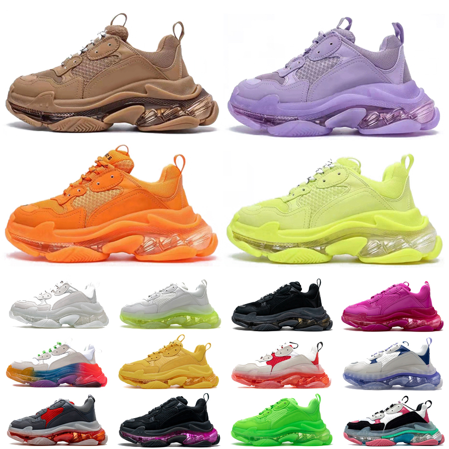 17FW Pairs Triple S Clear Sole Mens Women Casual Shoes Crystal Bottom All White Black Green Pink Yellow Orange Rainbow Sports Outdoor Old Dad Shoe
17FW Pairs Triple S Clear Sole Mens Women Casual Shoes Crystal Bottom All White Black Green Pink Yellow Orange Rainbow Sports Outdoor Old Dad Shoe
