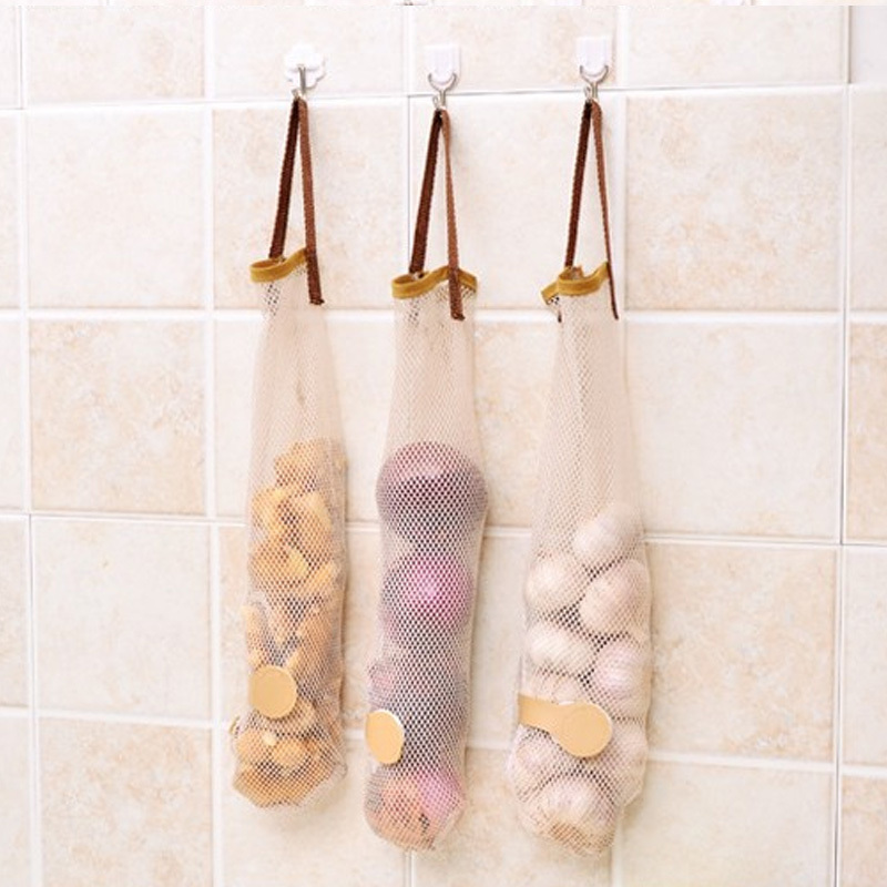 personality storage bag onion frame vegetables potatoes hanging net fruit ginger container garlic empty breathable mesh bag