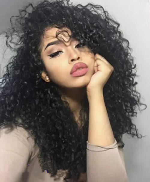 Women Afro Kinky Curly Long No Lace Front Wigs Black Cosplay Synthetic Hair New