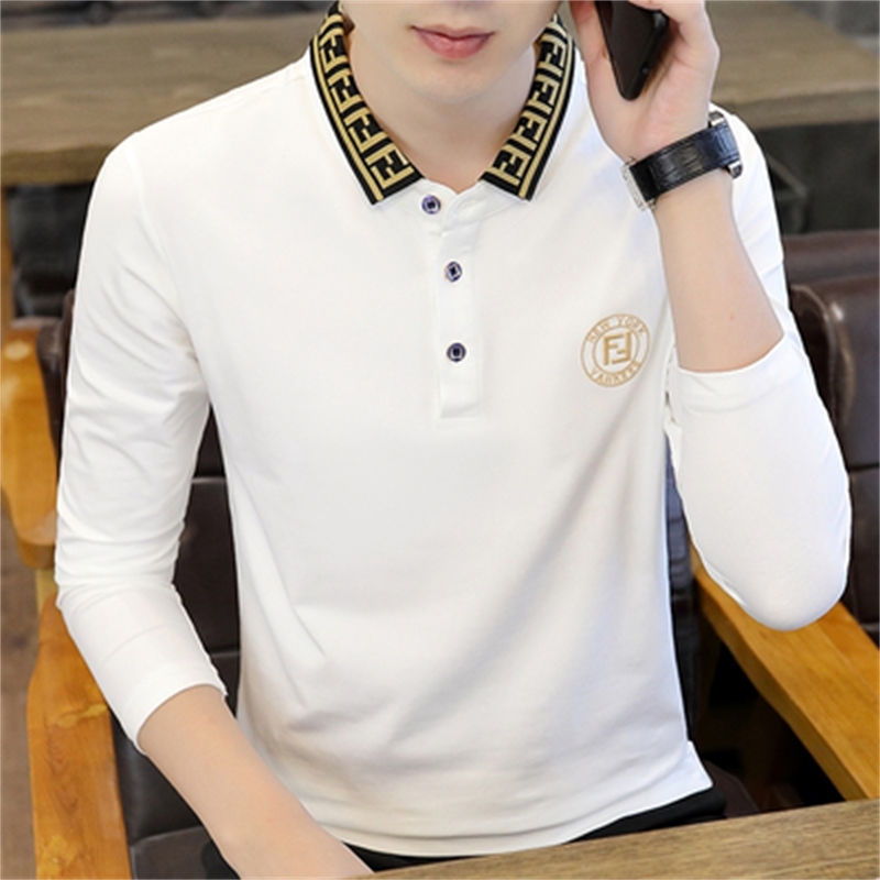 Polo Shirt Men's summer short pure cotton thin ice silk Lapel long sleeve T-shirt embroidered high-end business tide brand, White
Polo Shirt Men's summer short pure cotton thin ice silk Lapel long sleeve T-shirt embroidered high-end business tide brand, White