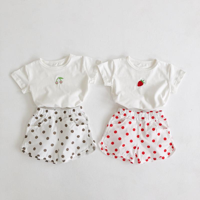 Clothing Sets 2022 Summer Insbaby Suit Girl Baby Children Strawberry Cherry T-shirt + Polka Dot Shorts 2-piece Outfits, White
Clothing Sets 2022 Summer Insbaby Suit Girl Baby Children Strawberry Cherry T-shirt + Polka Dot Shorts 2-piece Outfits, White