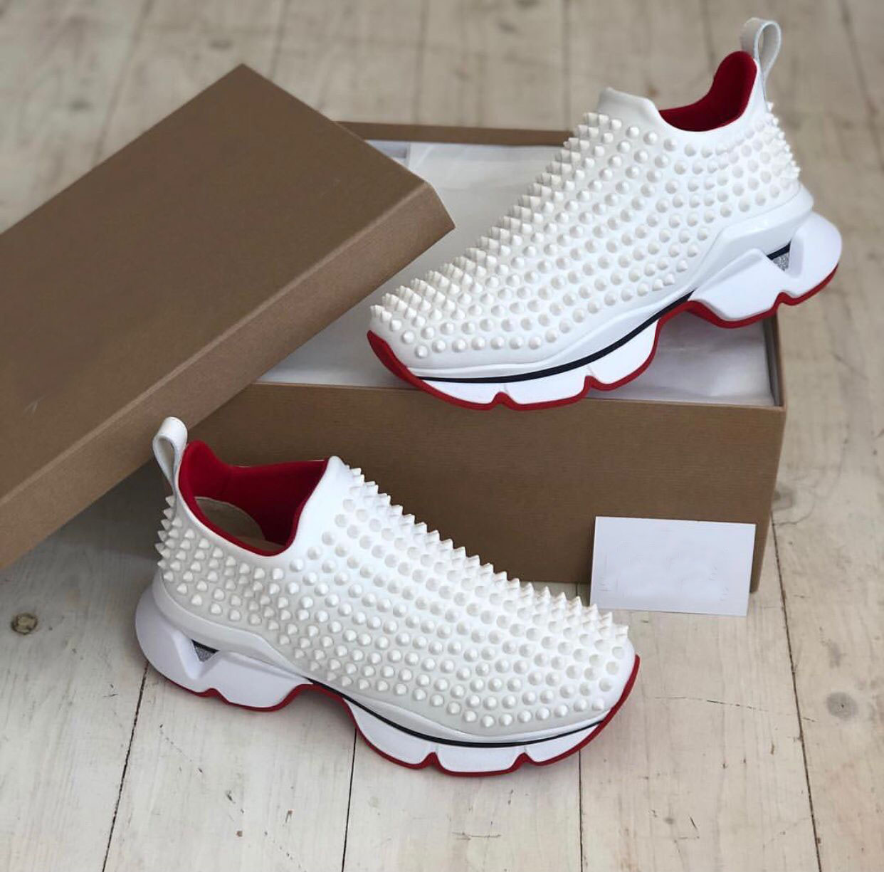 Luxury Sock Runner Spikes Men's Red Bottom Sneakers Shoes Outdoor Sports Party Wedding Casual Mens Designer Couple Trainers EU 36-47, Black
Luxury Sock Runner Spikes Men's Red Bottom Sneakers Shoes Outdoor Sports Party Wedding Casual Mens Designer Couple Trainers EU 36-47, Black