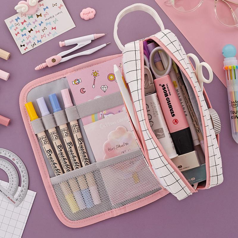 Multifunctional Lattice Pencil Case Pencils Pouch School Supplies For Girls Storage Bag Organizer Cosmetic Travel Student Bags & Cases, Pink
Multifunctional Lattice Pencil Case Pencils Pouch School Supplies For Girls Storage Bag Organizer Cosmetic Travel Student Bags & Cases, Pink