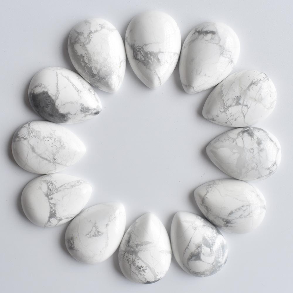 Natural stone 18x25mm water drop Loose Beads opal Rose Quartz Tiger's Eye turquoise Cabochons Flat Back for necklace ring earrrings jewelry acces