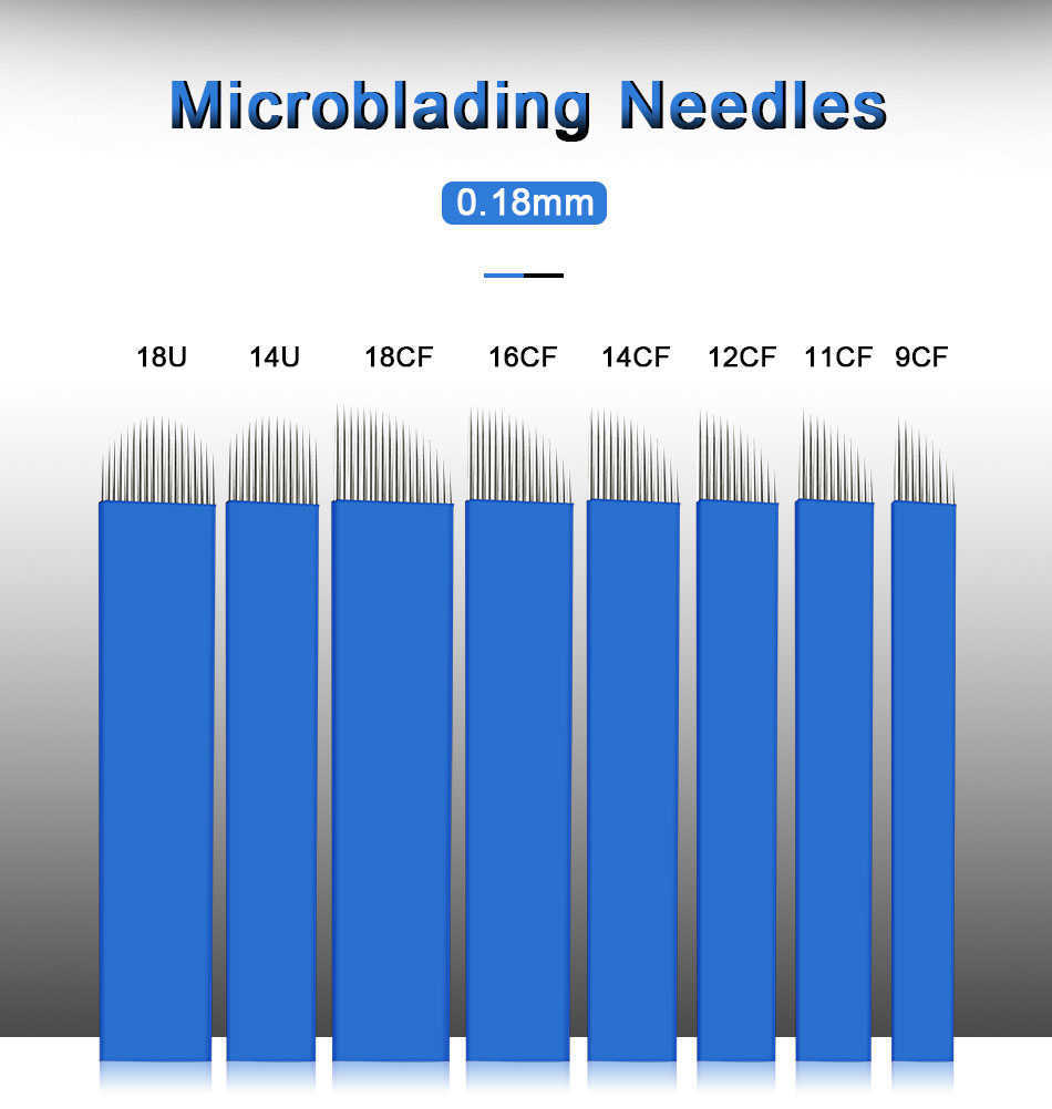 100PCS Tattoo Needles Tattoo Eyebrow Microblading Blade Permanent Makeup Manual Eyebrow Bevel Blades Sobrancelha Tattoo Supplies 210608 
100PCS Tattoo Needles Tattoo Eyebrow Microblading Blade Permanent Makeup Manual Eyebrow Bevel Blades Sobrancelha Tattoo Supplies 210608