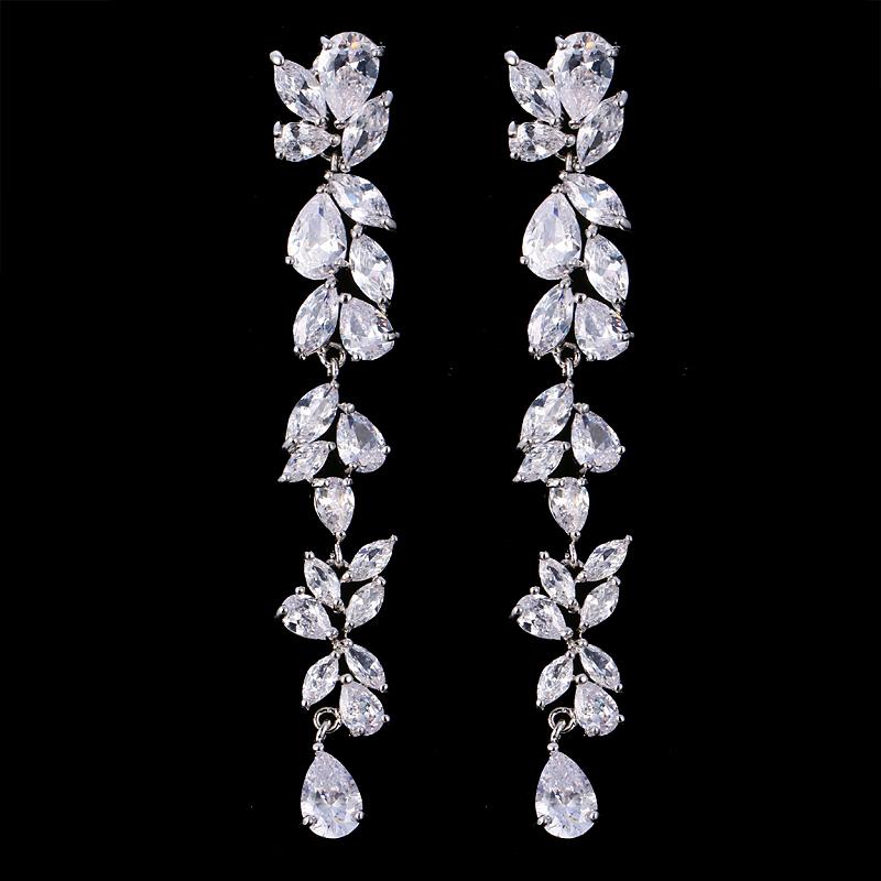 Dangle & Chandelier Dinner Party Elegent Luxury Long CZ Crystal Big Water Drop Earrings For Brides Wedding Dress Jewelry Gift, Silver
Dangle & Chandelier Dinner Party Elegent Luxury Long CZ Crystal Big Water Drop Earrings For Brides Wedding Dress Jewelry Gift, Silver