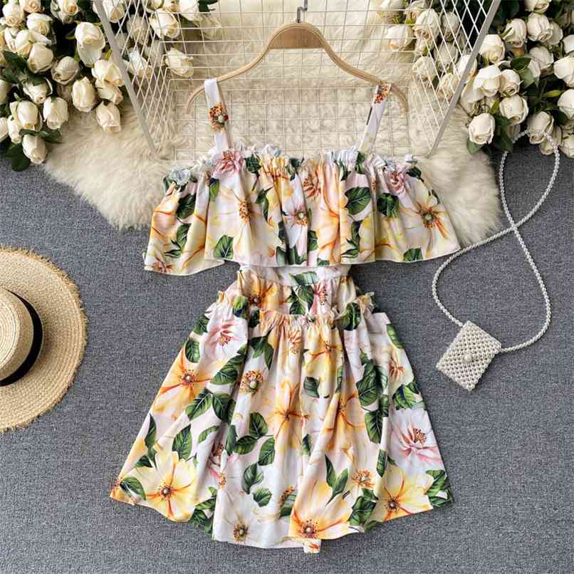 Fashion Runway Summer Dress Women's Floral Print Vacation Vestidos Off shoulder Cloak Short Spaghetti Strap es 210602, Yellow
Fashion Runway Summer Dress Women's Floral Print Vacation Vestidos Off shoulder Cloak Short Spaghetti Strap es 210602, Yellow