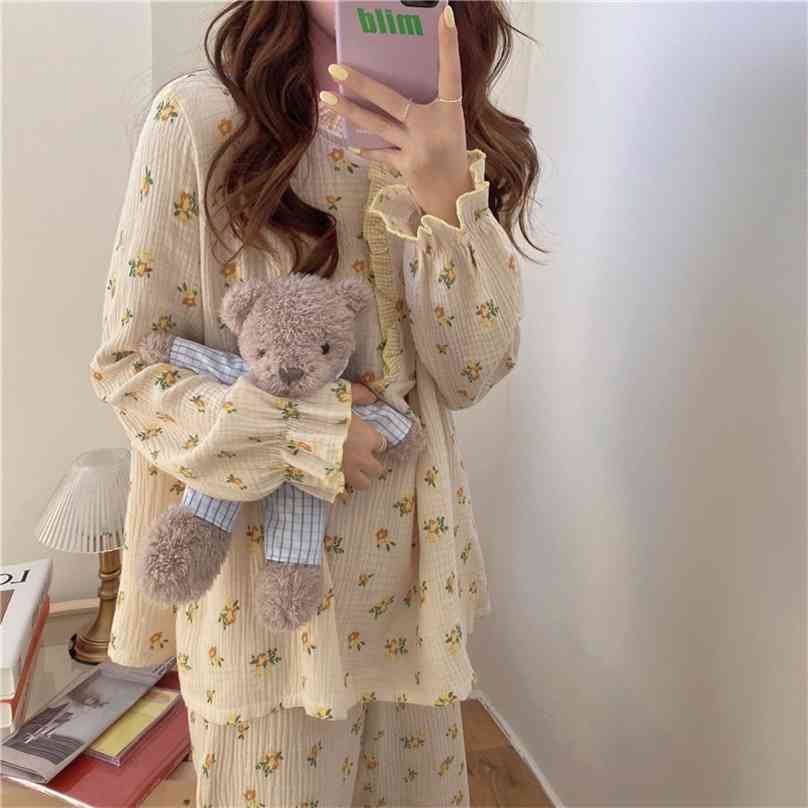 Loose Fashion Printed Flowers Homewear Sweet High Quality Korean Elegance Nightwear Women Casual Pajamas Sets 210525, Pink
Loose Fashion Printed Flowers Homewear Sweet High Quality Korean Elegance Nightwear Women Casual Pajamas Sets 210525, Pink