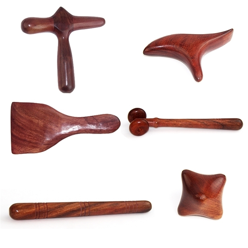 Wooden Massage Stick Set Acupuncture Point Foot Tool Neck Chin Slimming Face-lift 220125