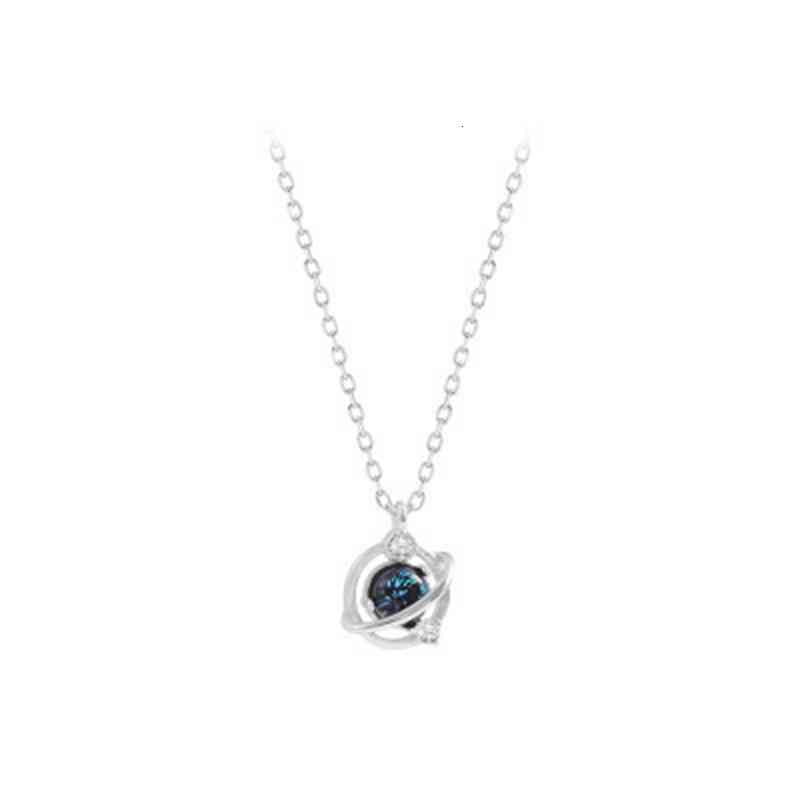S925 Silver Dream Planet Necklace Female Japan and South Korea Personality Clavicle Chain Simple Temperament Rose Gold Pendant Fashion