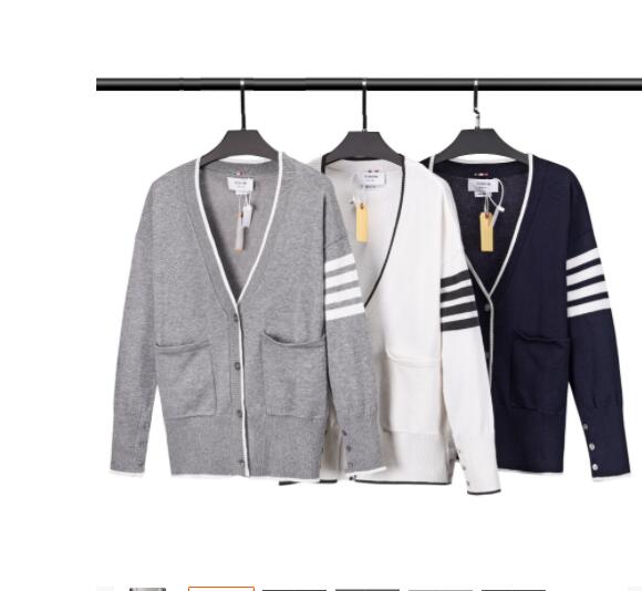 Men's cardigan new cardigan sweater Korean version of the same style striped V-neck jacket sweater for men & women coat, White
Men's cardigan new cardigan sweater Korean version of the same style striped V-neck jacket sweater for men & women coat, White