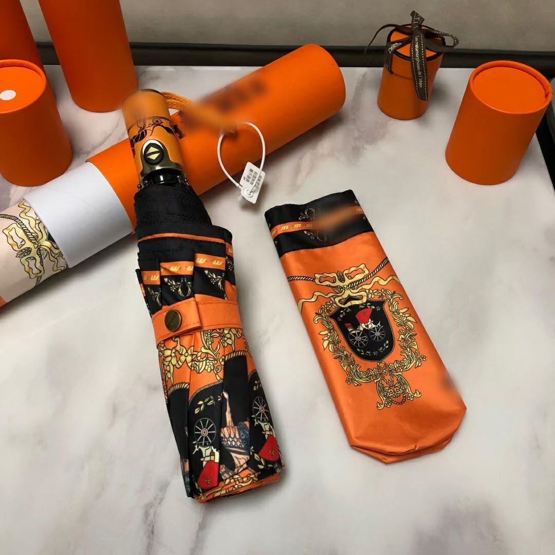Fashion orange designer sun umbrellas high quality horse printed luxury rain umbrella with box
Fashion orange designer sun umbrellas high quality horse printed luxury rain umbrella with box