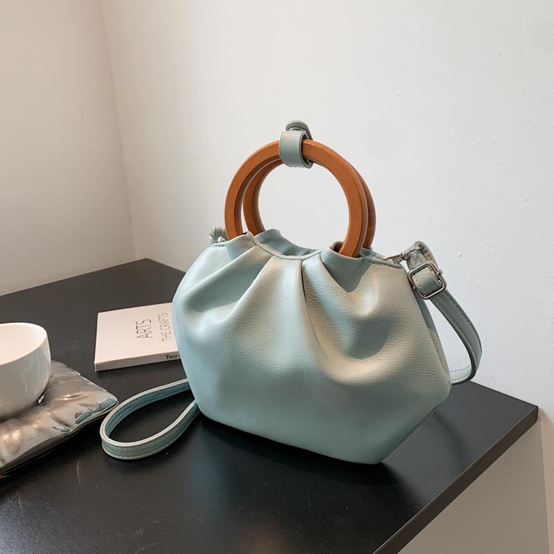 Fashion Fold Top-handle Bag Ladies Solid Color Casual Shoulder Bags Wooden Handle Tote Cloud Crossbody Women Hangbag, White
Fashion Fold Top-handle Bag Ladies Solid Color Casual Shoulder Bags Wooden Handle Tote Cloud Crossbody Women Hangbag, White