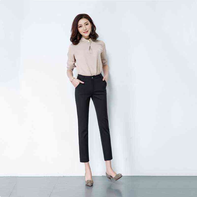 Office Lady Solid Pencil Pants Women Plus Size S-4XL Fashion Ankle-Length Trousers Spring Casual Slim Elastic Sweatpants Female 211115