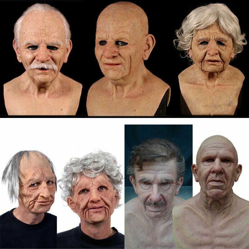Wig Old Man Mask Halloween Full Latex Face Scary Heaear Horror Woman girl mask Game Cosplay Prom Props 2021 New X0803 
Wig Old Man Mask Halloween Full Latex Face Scary Heaear Horror Woman girl mask Game Cosplay Prom Props 2021 New X0803