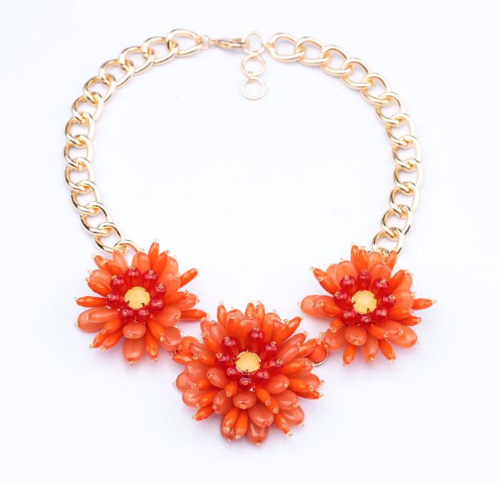 Chokers Fashion Shiny Gold Color White Orange Acrylic Stone Women Flower Statement Necklace
Chokers Fashion Shiny Gold Color White Orange Acrylic Stone Women Flower Statement Necklace