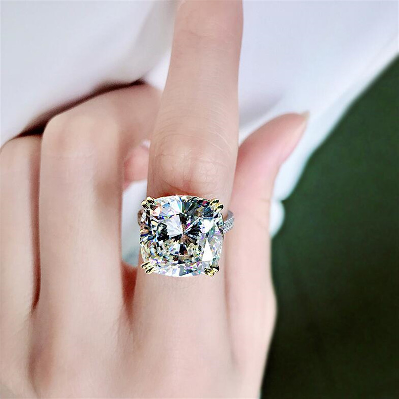 Choucong Brand Ins Top Sell Luxury Jewelry Real 100% 925 Sterling Silver Moissanite Diamond Pave CZ Eternity Women Wedding Engagement Band Ring For Lo