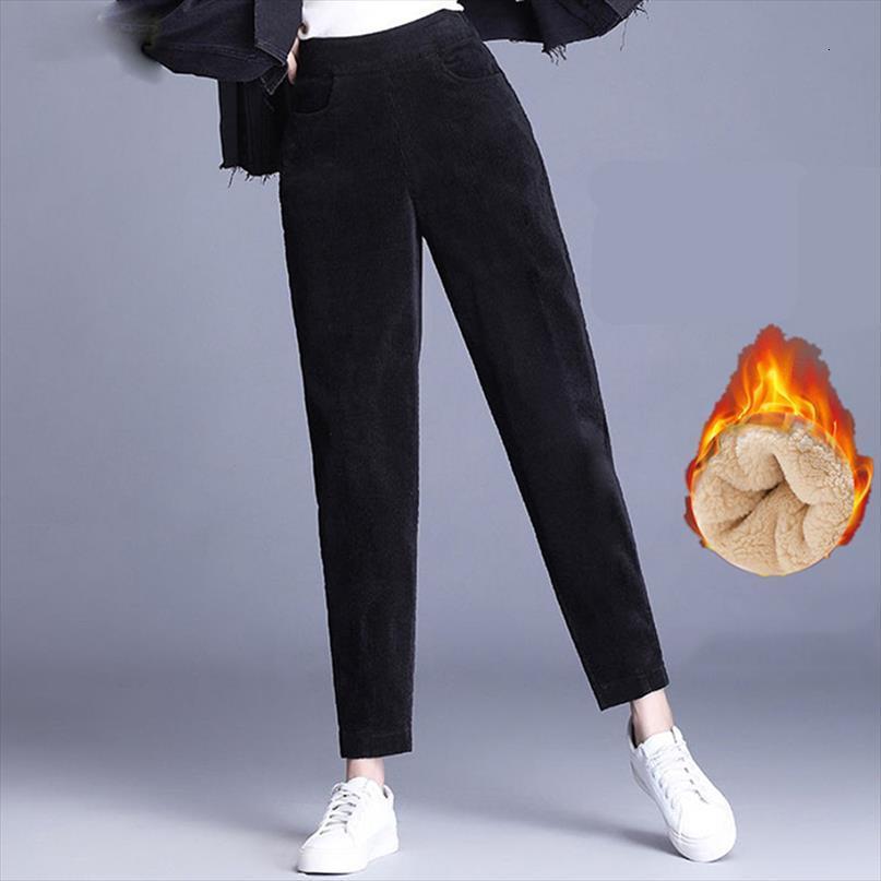 thick plush corduroy coat womens pant casual warm autumn and winter trousers high waist harem, Black;white
thick plush corduroy coat womens pant casual warm autumn and winter trousers high waist harem, Black;white