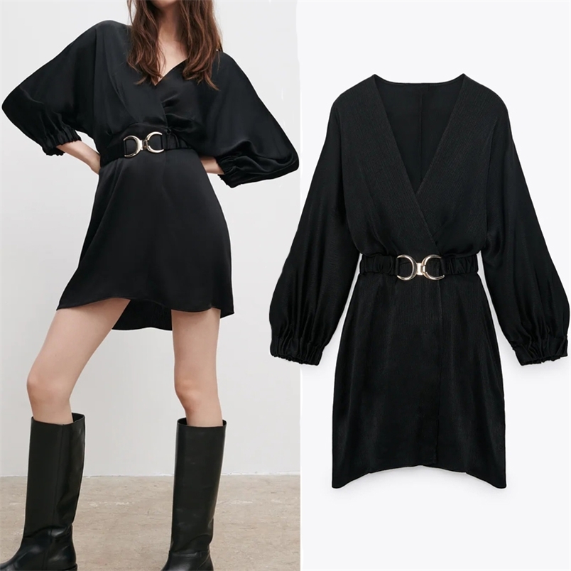 Black Stain Dress Women Fashion Elastic Belt Wrap Long Sleeve Mini Woman Officewear Elegant Vintage es 210519
Black Stain Dress Women Fashion Elastic Belt Wrap Long Sleeve Mini Woman Officewear Elegant Vintage es 210519