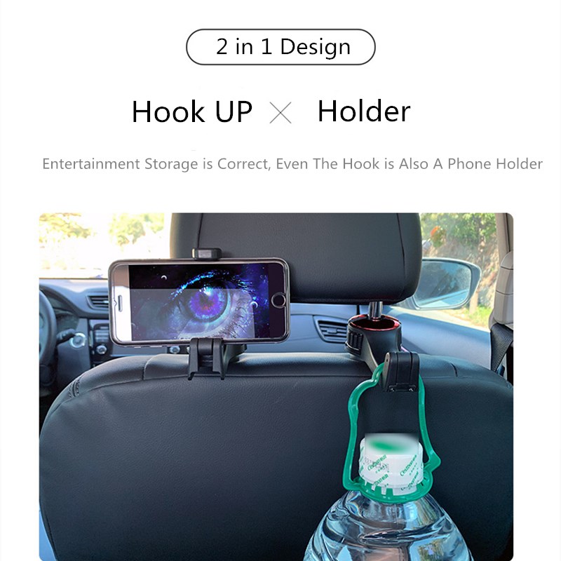 Car Hook Hanger Supports Mobile Phone Stand Holder Magnetic Mount Adjustable Headrest Hooks Fastener Seat Back Clips For Bag Handbag Houseware