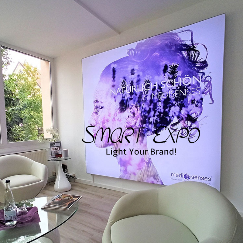 Stylish A1 Frameless Fabric LED Light Box Advertising Display with Backlit Panels Printing Graphic