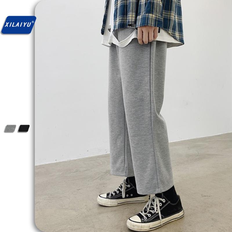 Spring/Autumn Trend 9-point Male/women Sports Pants Men's Korean Version Loose Student Straight Casual Wide Leg Pant