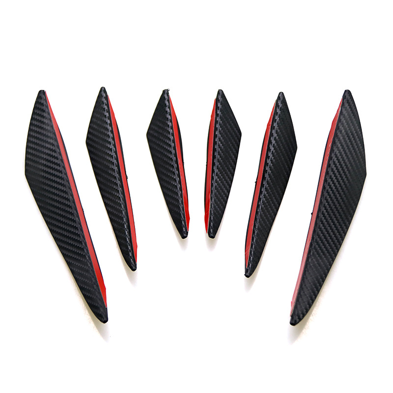 6PCS/Set Front Bumper Lip Decoration Diffuser Splitter Fins Body Spoiler Canards Valence Chin Universal Car Tuning Canard
