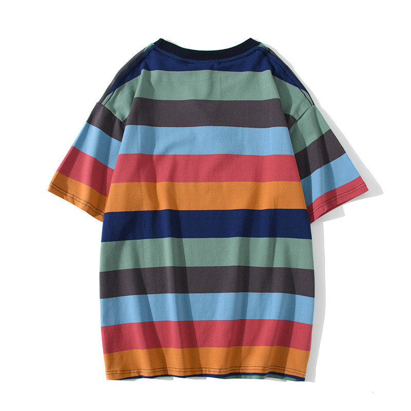 BOLUBAO Summer Harajuku T Shirt Male Striped T-Shirt Fashion Streetwear Men Skate Tee Shirts Slim Clothes 210518