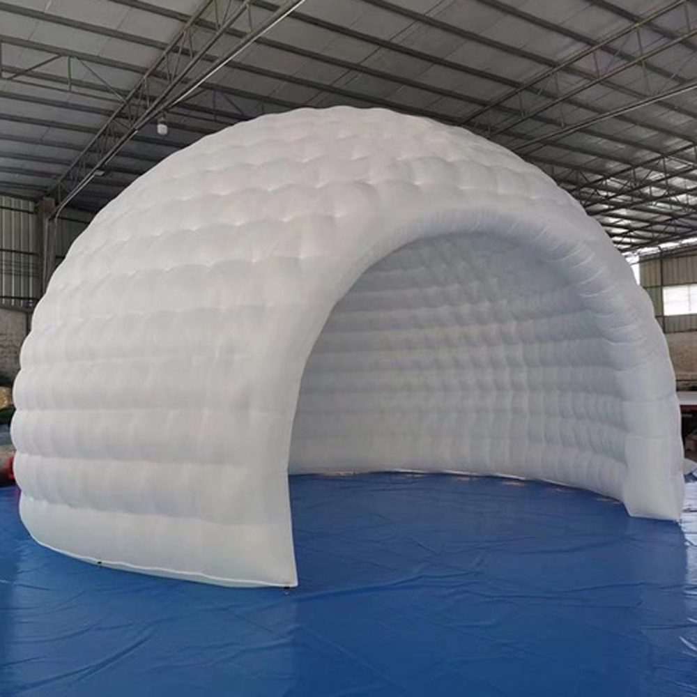 Commercial mobile LED inflatable half dome tent with built-in fan luna temporary Cocktail bar for party show