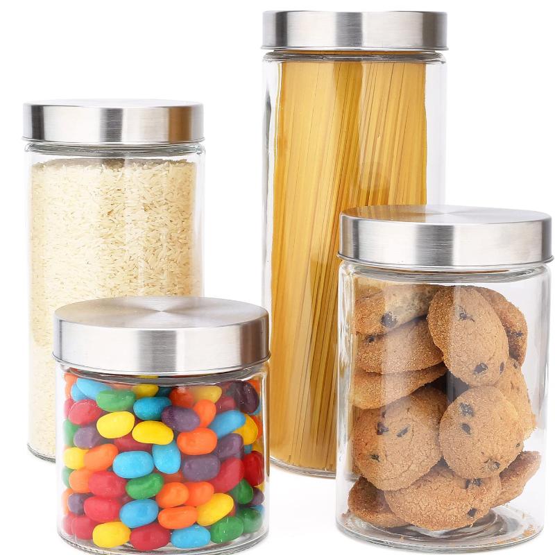 Storage Bottles & Jars Beautiful Glass Kitchen Canister Set With Stainless Steel Lids, Round Dry Containers
Storage Bottles & Jars Beautiful Glass Kitchen Canister Set With Stainless Steel Lids, Round Dry Containers