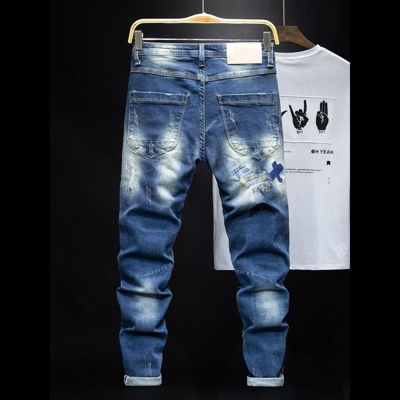 Men's Jeans Spring Men Embroidery Hole Ripped High Street Casual Slim Pencil Pants Fashion Pocket Zipper Denim Trousers Plus Size, Light blue
Men's Jeans Spring Men Embroidery Hole Ripped High Street Casual Slim Pencil Pants Fashion Pocket Zipper Denim Trousers Plus Size, Light blue
