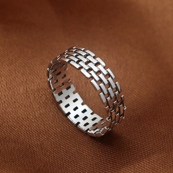 High quality 925 sterling silver braided band rings American Europe antique handmade designer punk Luxury jewelry accessories