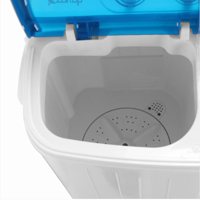 Laundry Products Compact Tub with Built-in Drain Pump XPB46-RS4 13Lbs Semi-automatic Twin Tube Washing Machine US Standard White & Blue