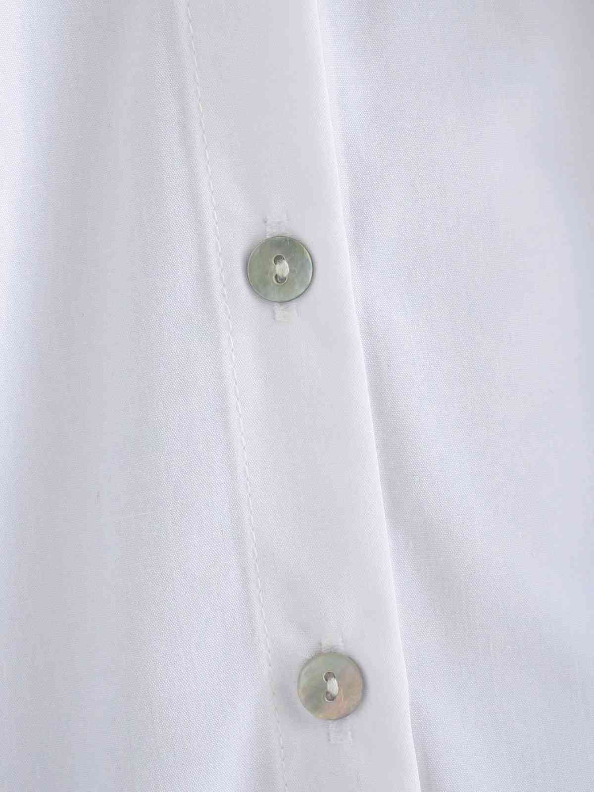 Chic Women Lapel Half Sleeve Puff Sleeve Contrast Poplin Shirt Vintage with Buttons Refreshing Female Tops 210507