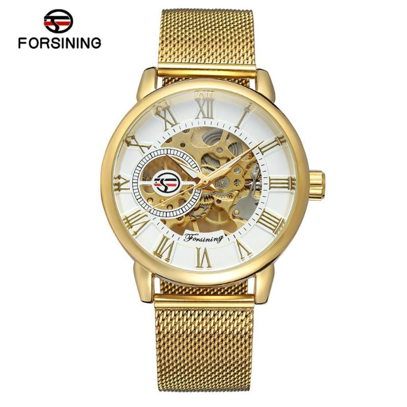 Wristwatches FORSINING Business Men's And Women's Watches Gold Strap Automatic Mechanical Wrist, Gold 01
Wristwatches FORSINING Business Men's And Women's Watches Gold Strap Automatic Mechanical Wrist, Gold 01