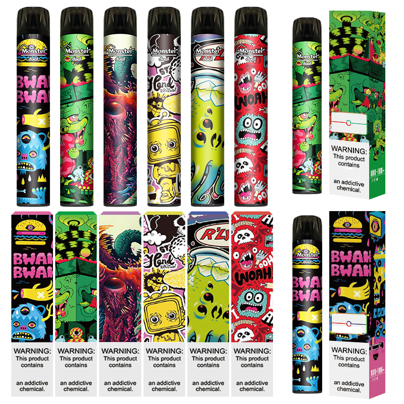 Monster Dual Disposable Electronic cigarettes Pod Device 2in1 Switch 6.0ml Pre Charged Vape Pen Stick Vapor Bar Cartoon Prints ezzy 1000+100
Monster Dual Disposable Electronic cigarettes Pod Device 2in1 Switch 6.0ml Pre Charged Vape Pen Stick Vapor Bar Cartoon Prints ezzy 1000+100