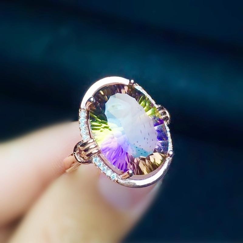 Cluster Rings Ametrine Oval Ring Per Jewelry 12*16mm 11ct Big Gemstone 925 Sterling Silver Fine For Women J292219, Golden;silver
Cluster Rings Ametrine Oval Ring Per Jewelry 12*16mm 11ct Big Gemstone 925 Sterling Silver Fine For Women J292219, Golden;silver