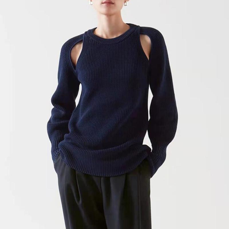 Women's Sweaters Navy Blue Women Cotton Lantern Sleeve Slim Simple Design Ladies Hollow Out Knit Jumpers 2021 Autumn, Black
Women's Sweaters Navy Blue Women Cotton Lantern Sleeve Slim Simple Design Ladies Hollow Out Knit Jumpers 2021 Autumn, Black
