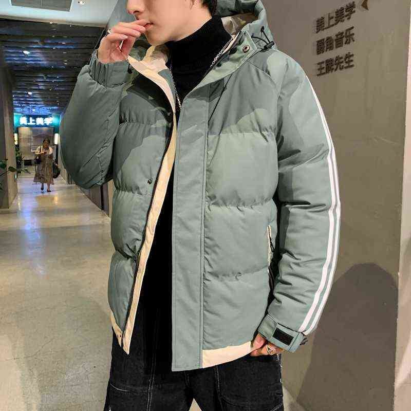 Men's Jacket Winter Cotton Harajuku Padded Hooded Thick Warm Outwear Casual Men M-5XL Chaqueta De Algodn Para Hombre 211214Z