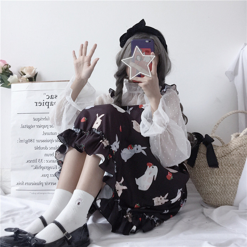 2021womens dresses chic lady kawaii ulzzang stberry rabbit cute strap dress female ins vintage harajuku dress for women casual, Black;gray
2021womens dresses chic lady kawaii ulzzang stberry rabbit cute strap dress female ins vintage harajuku dress for women casual, Black;gray