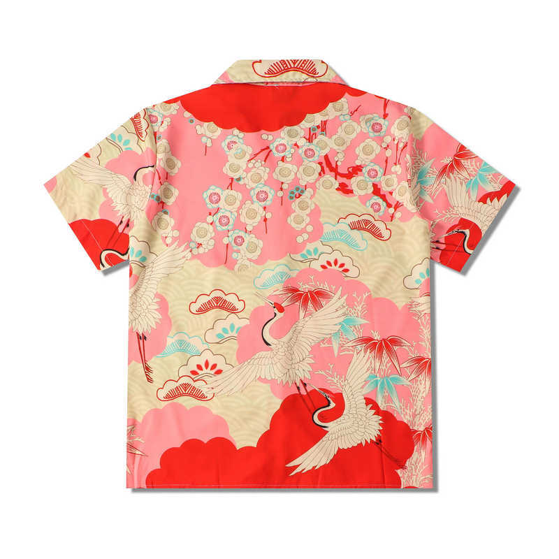 OSCN7 Casual Street Printed Short Sleeve Shirt Men Hawaii Beach Oversize Women Fashion Harujuku Shirts for CXX18 210721